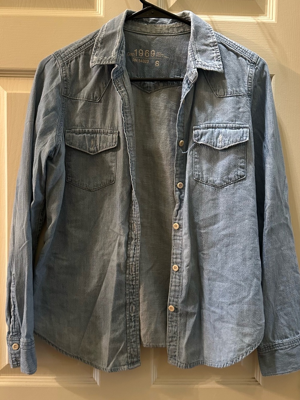 GAP Light Blue Denim Button-Up Shirt
